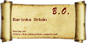 Barinka Orbán névjegykártya