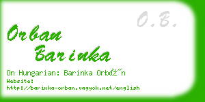 orban barinka business card